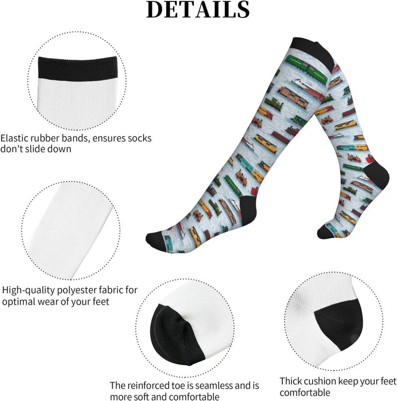 bassyil Compression Socks for Women & Men Circulation 15-20 mmHg Knee High Best Support for Nurses Travel Running Athletic - Image 5
